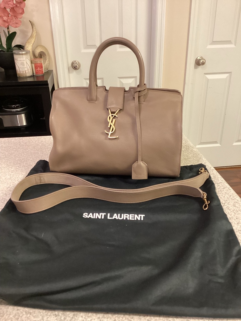 Saint Laurent YSL Taupe Satchel - Picture 7 of 15